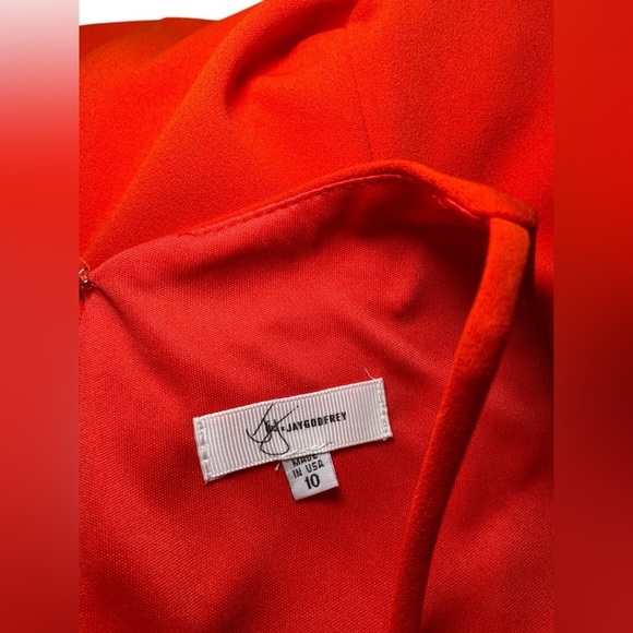 Jay Godfrey Coral Red Keyhole Gown Size 10 Sleeveless Slit Maxi Dress NWOT - Picture 4 of 8